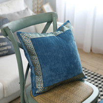 Nordic simple suede embroidered solid color Pillow sofa cushion office pillow bedside back cover bag large