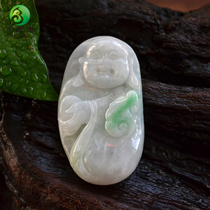 Natural a goods Jade Ruyi Buddha Maitreya Buddha pendant handlebar play Myanmar a womens jade jewelry