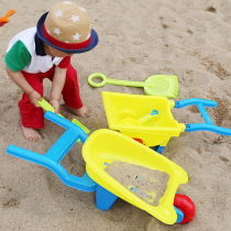 Childrens large beach cart toy car set Baby play sand digging hourglass shovel tool Cassia