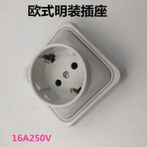 Russia South Korea European standard German standard German surface-mounted wall table display cabinet socket panel 16A250V