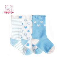 minimoto millet rice newborn baby cotton socks stockings spring and autumn high tube socks non-slip floor socks 3 pairs