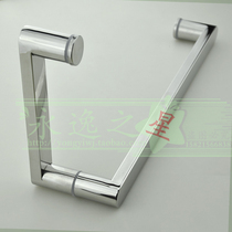 304 stainless steel L-shaped handle shower room handle glass door handle single moving door handrail square tube round foot does not rust