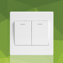 CHINT wall power switch socket 7D concealed two open double control 86 type 2 open panel double open electrician double switch