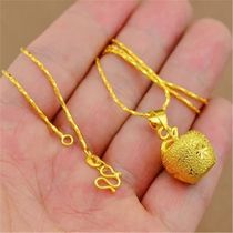Jade waiting for me gold Apple pendant necklace female Korean version of Apple Christmas gift twist chain