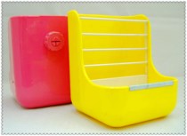 Rabbit new sky blue rabbit guinea pig external basin dual-use 2 and 1 grass rack food box can be fixed