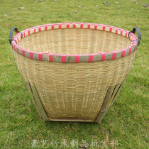Folk crafts bamboo products Rice basket storage basket Bamboo woven rice Luo bamboo basket basket drain basket Bamboo basket Melon and fruit basket Bamboo basket