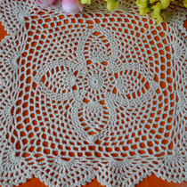 I love my home handmade crochet cotton lace hollow woven table mat flower pot mat insulation mat beige White