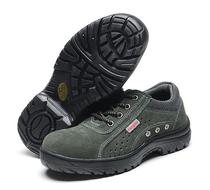 Labor Insurance Construction Smelting Petrochemical Shoes Anti-Smashing Puncture Summer Breathable Anti-Suede Leather Rubber Large Bottom Sandwich Mesh Fabric