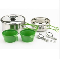 OUT-D Proud Picnic Cooker Outdoor Hiking Stainless Steel Cover Pan-Portable Camping Pan 2 People CS-8