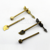 Ming and Qing Chinese antique copper lock copper rod plus engraved flower copper lock antique cabinet plug lock cabinet door copper rod copper lock