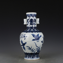 Ming Xuande blue and white Luyan oyande bottle antique antique antique porcelain