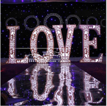 Wedding props new background hollow carved love wedding supplies stage ornaments luminous love Road special offer