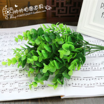Simulation 7 fork eucalyptus green plant photo decoration decoration home decoration simulation green plant photo background props