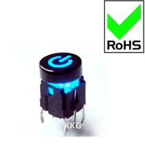 Manufacturer sales blue round handle with light 6*6 light touch switch with light key switch with light laser engraving