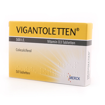 German Merck Vigantoletten D500 VD Tablets Vitamin D Calcium Fluorine Free