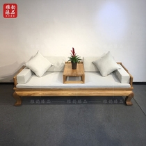 Old elm solid wood Arhat bed customization Chinese single bed sofa Tatami teahouse clubhouse furniture customization