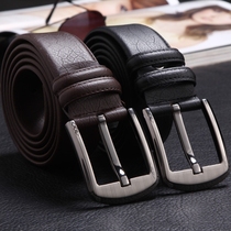 Classic mens leather jeans belt business casual cowhide belt men Korean version of pin buckle belt mens tide