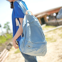 Mori backpack denim backpack ins denim canvas book backpack College student junior high school student bag