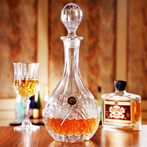 Xiangxing Diamond engraved crystal red wine bottle Large wine bottle Round wine storage bottle with lid