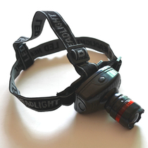 Head-mounted flashlight telescopic zoom focus strong bald head with lamp fishing headlight three-speed dimming