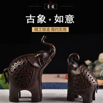 Antique copper stove aromatherapy stove Agarwood sandalwood plate incense burner 2019 Carved plated copper elephant ornaments Tea ceremony supplies