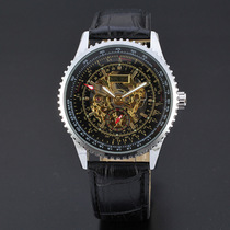 JARAGAR sports hollow mens mechanical watch fashion three circle scale trend mechanical belt watch 99