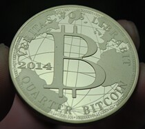 Medal gold-plated 1 4BTC coin diameter about 40mm Satoshi Nakamoto Cryptography Computer
