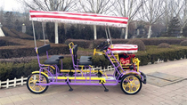 Auweite four-wheel tandem bicycle double quadruple seat luxury sightseeing taxi all-in-one wheel couple