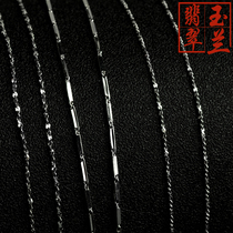 Jade Lan 925 silver necklace without pendant silver ornament Short-style lock bones slim fit chain sub water wave box pearl snake bone