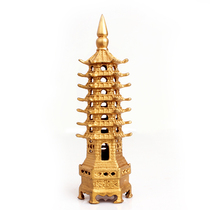 Juyuange Brass Wenchang Tower Ornaments Seven-story Wenchang Tower 7-story Copper Pagoda Home Study Office Jewelry