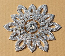 Upscale round flowers inlaid with water drill clothes Accessories Handmade DIY Bra Bra Belly Leather Dance wedding dress Decorative Drill