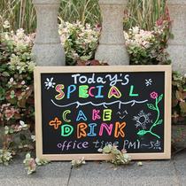 Solid wood frame double-sided hanging magnetic blackboard 30 * 40cm Double face writing teaching household small blackboard