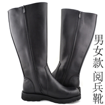 Martin Boots Man High Help For Training Boots Genuine Leather Couple With Knee Boots Leather Boots Mens Outdoor Parade Boots