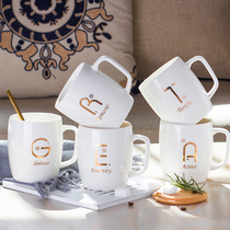 Creative Cup ceramic coffee cup Milk Cup breakfast cup water Cup ceramic cup ceramic cup large capacity mug with lid spoon