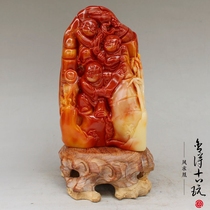 Antique Shoushan stone ornaments carved Buddha statues stone carving crafts Jade Jade Jade feng shui ornaments antique collectibles