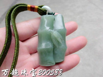 Hetian Jade jasper pendant bamboo double Fu step high rise bamboo newspaper safe Wan Chao jewelry 20058