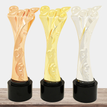 New 2018 trophy New Years Eve star five-pointed star trophy creative metal trophy Crystal trophy custom gold silver and copper