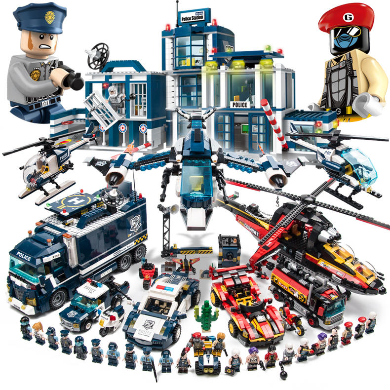 启蒙兼容乐高积木男孩子警察系列儿童益智军事拼装玩具6-8-10岁12