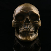 Human skull model Halloween scene dress Prop Resin Skeleton Skull Model High Imitation 1: 1 Ancient Bronze Color