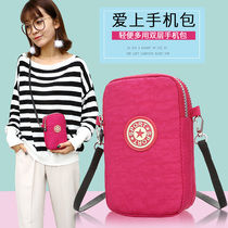 Mobile Phone Bag Lady 2018 New Mini Packet Medium Aged Skew Satchel Sports Wrist Bag Lady Fashion Single Shoulder Bag