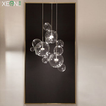 Italian designer creative soap bubble lamp LED living room dining room Post Modern Molecular Nordic glass chandelier