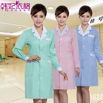 Han Fei Yge nurses clothing white coat waist slim pharmacy room Beauty female doctors clothing long sleeve winter overalls