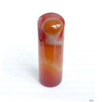 Water jade ice spirit natural red agate seal material agate original stone round seal collection private Chapter idle chapter