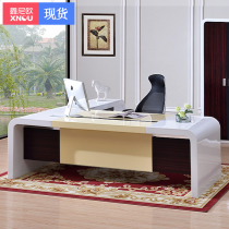White fashion paint boss desk Office desk President desk Simple modern manager desk Large desk customization 088