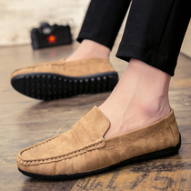 2021 new summer Doudou mens casual British leather shoes personality wild social spirit guy lazy tide shoes