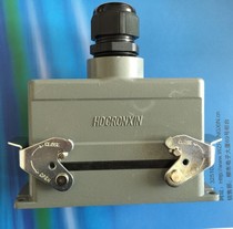 Rectangular Plug Heavy Duty Connector HDC-HE-024 24 Core 16A Side Exit Rongxin Aviation Plug