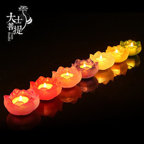 Colorful glass candlestick Ghee lamp holder Lotus candle lamp holder for lamps Home worship for Buddha ornaments
