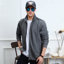 Autumn New loose comfortable top cardigan sweater mens stand collar jacket mens casual jacket sportswear mens tide