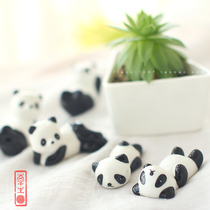 zakka Ceramic Panda chopstick holder crafts Ceramic home decoration black and white Panda chopstick holder ornament pen holder