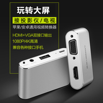 the iPhone Apple 7plus mobile phone to vga projector converter with audio hdmi HDMI TV Converter